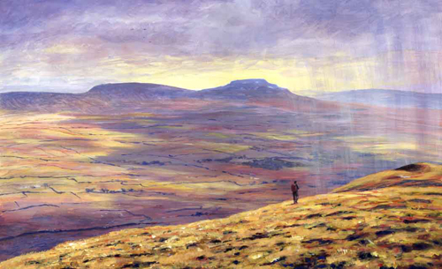 On Whernside looking across to Ingleborough  -  Yorkshire Dales. Keith Melling