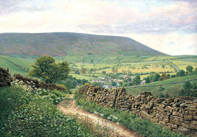 Heys Lane, Summer - Pendle Hill, Lancashire. Keith Melling